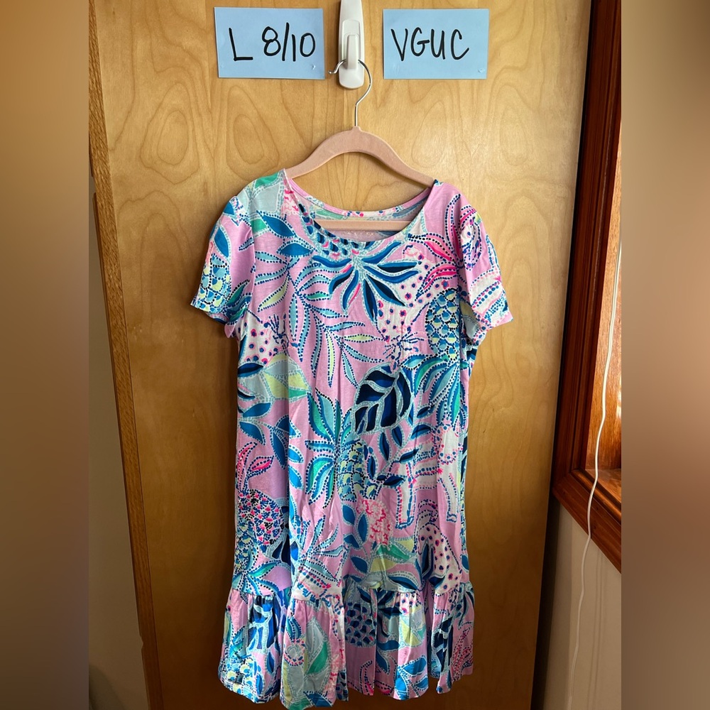 Lilly pulitzer girls tshirt emina ruffle dress. Chica Ticas. Size: L 8/10. VGUC